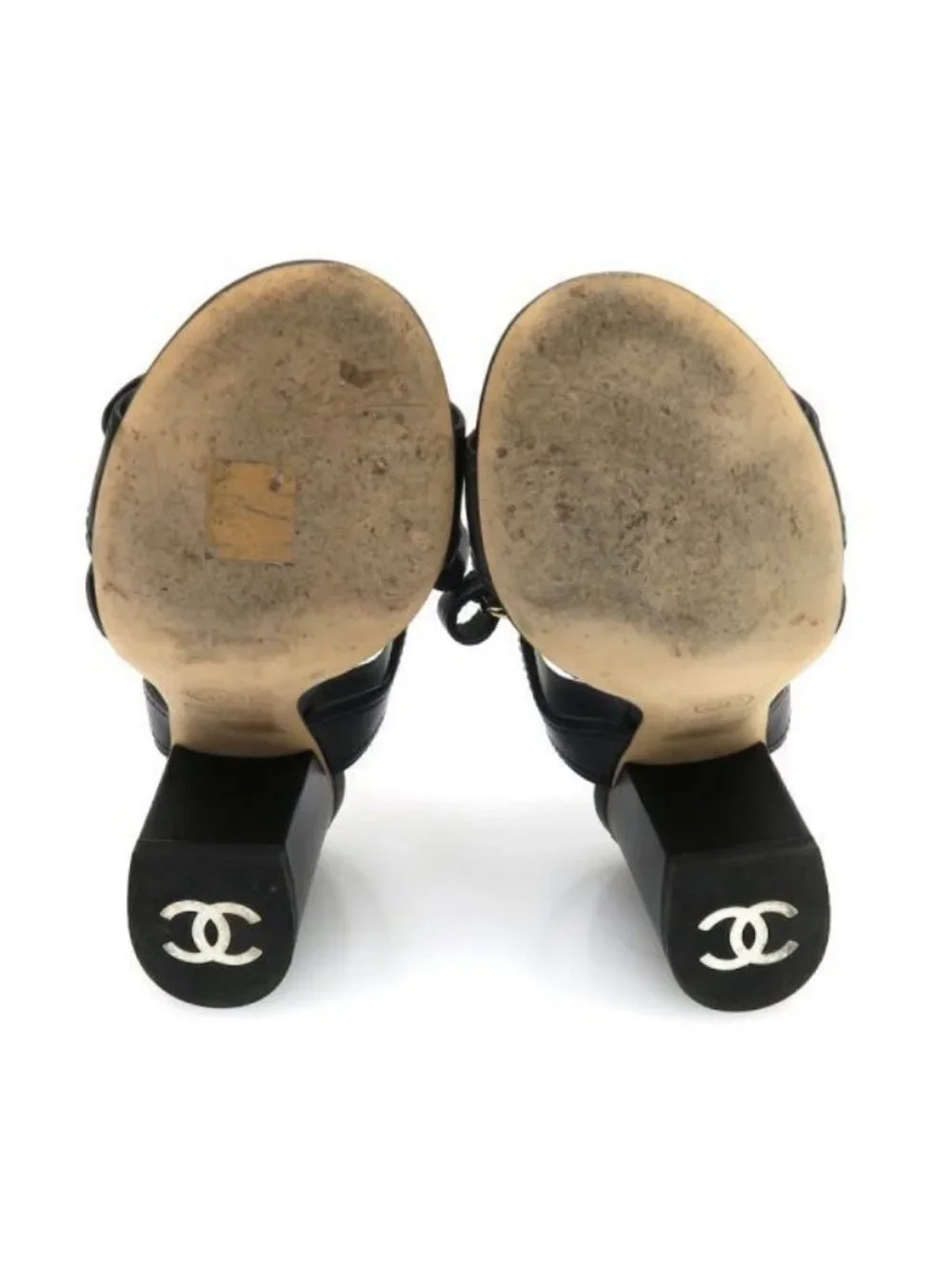 Chanel Sandals Leather Black